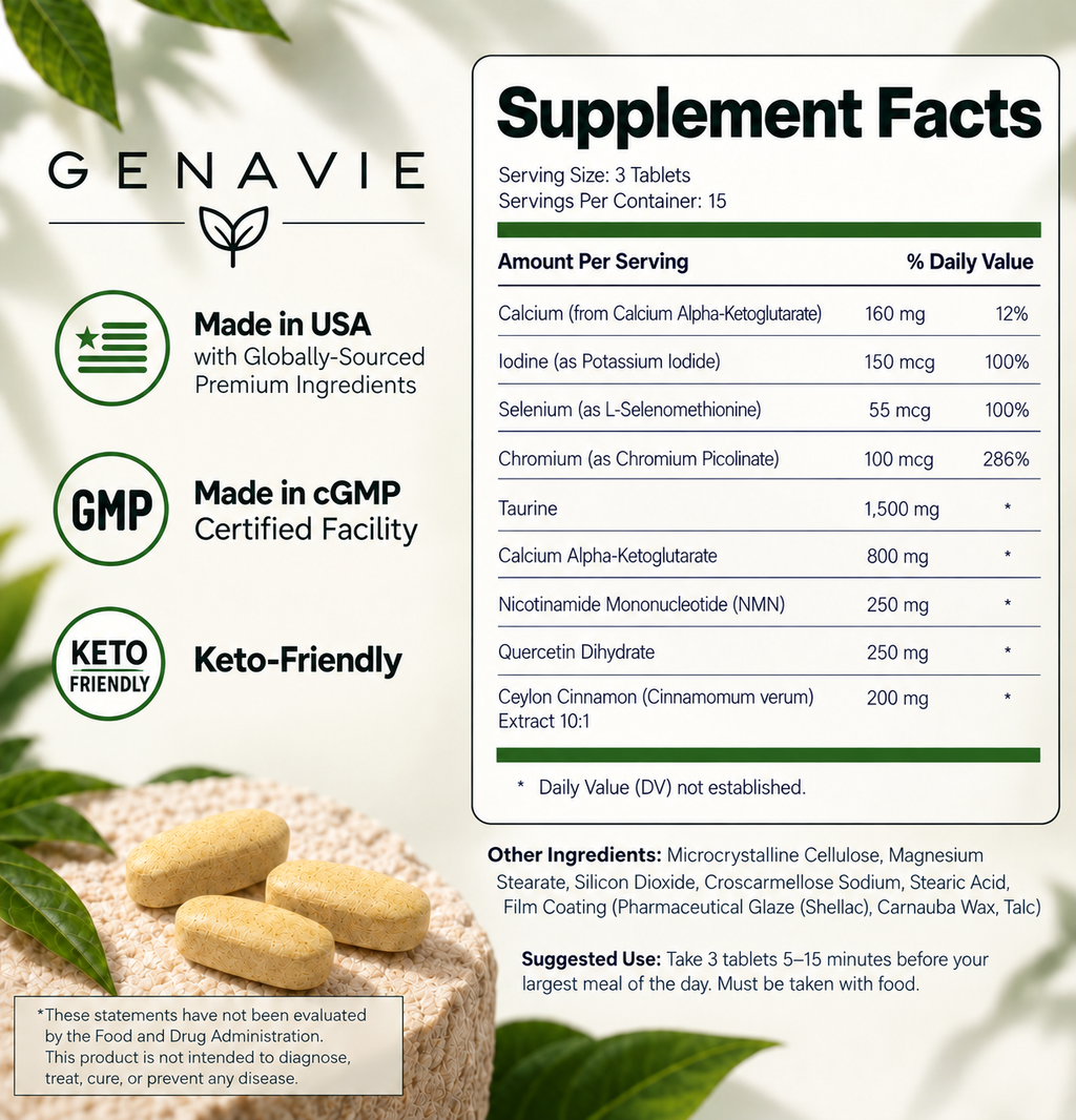 Genavie GLP-1 Companion – 45 Tablets